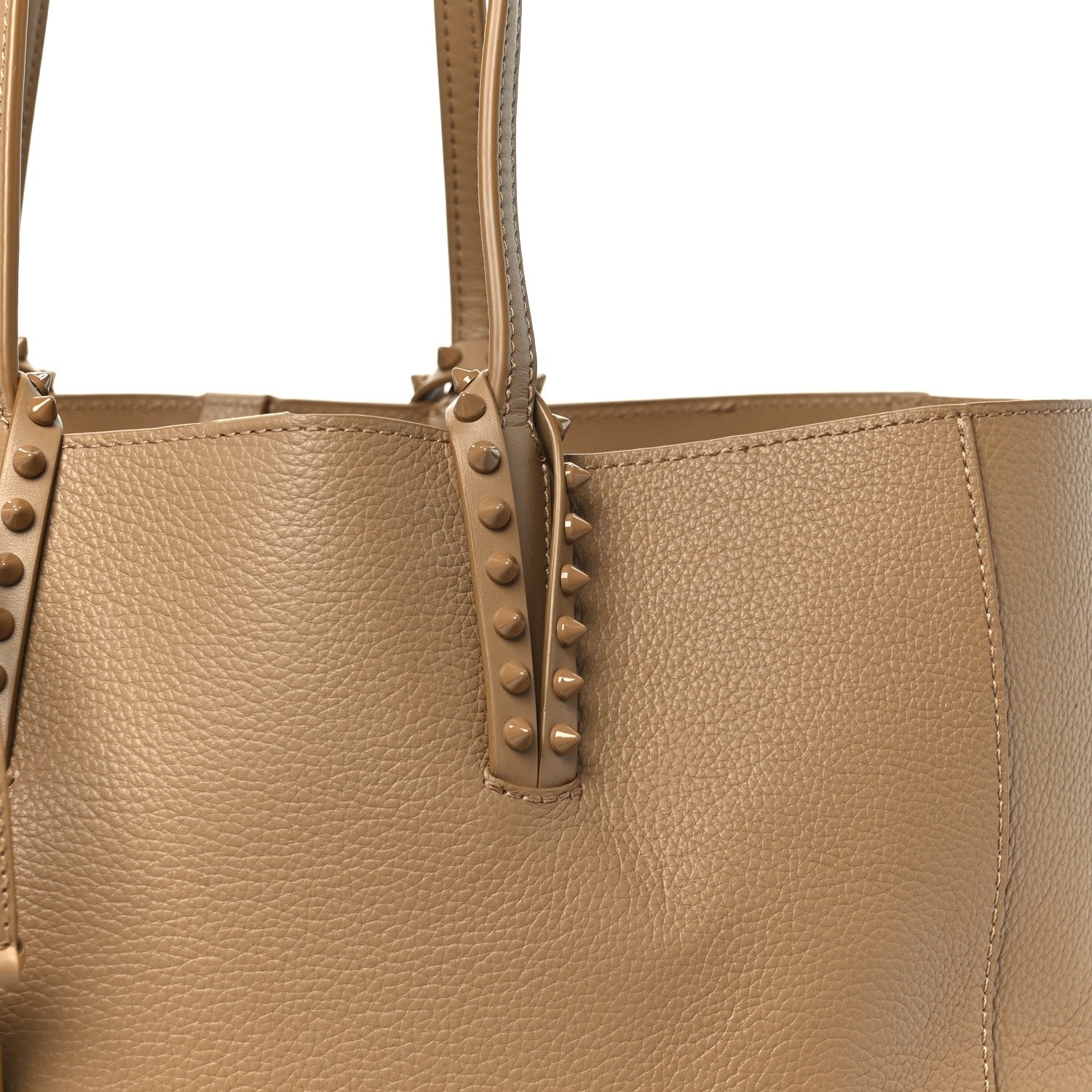 Christian Louboutin Grained Calfskin Small Cabata Soft Tote Lionne 10 of 12