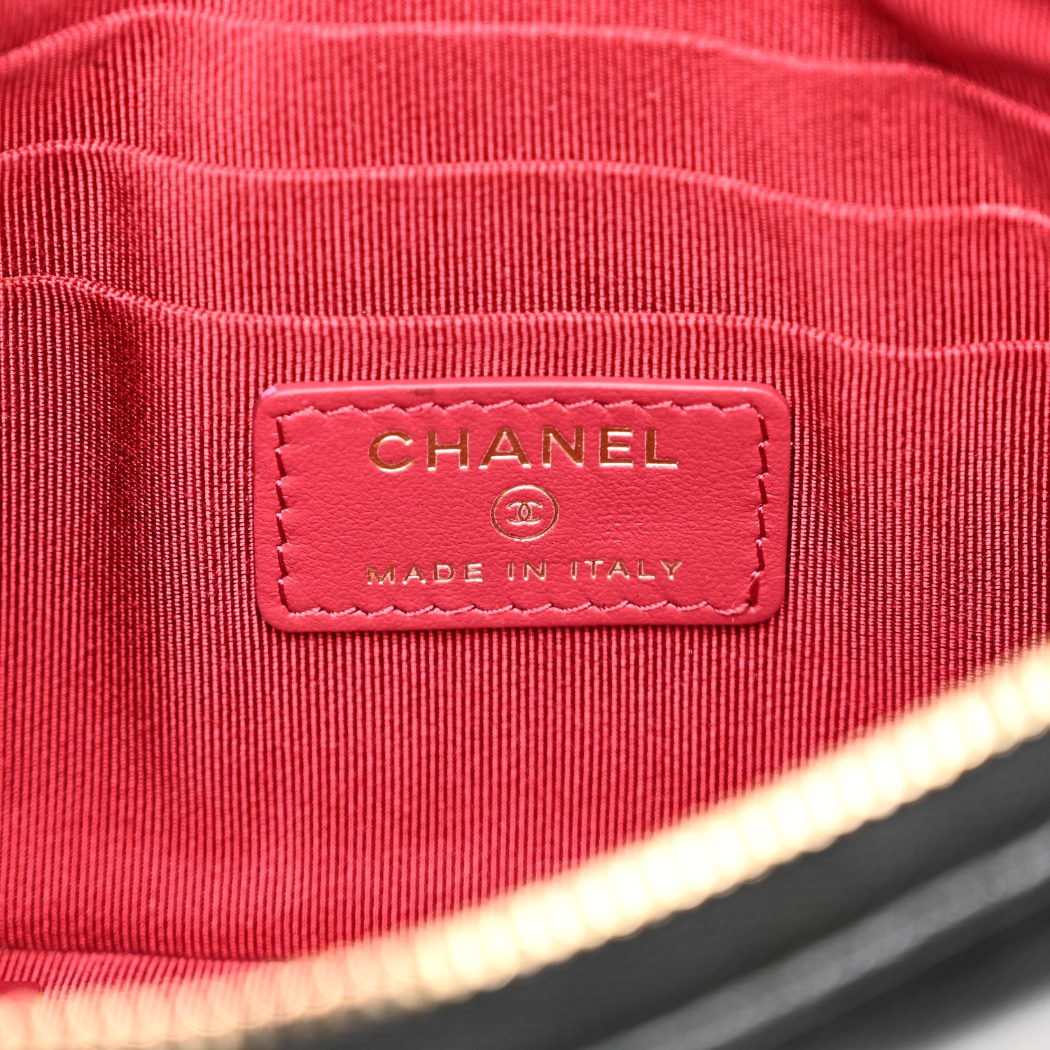 Chanel Goatskin Quilted Chanel 19 Cosmetic Case Black 6 of 11