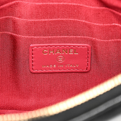 Chanel Goatskin Quilted Chanel 19 Cosmetic Case Black 6 of 11