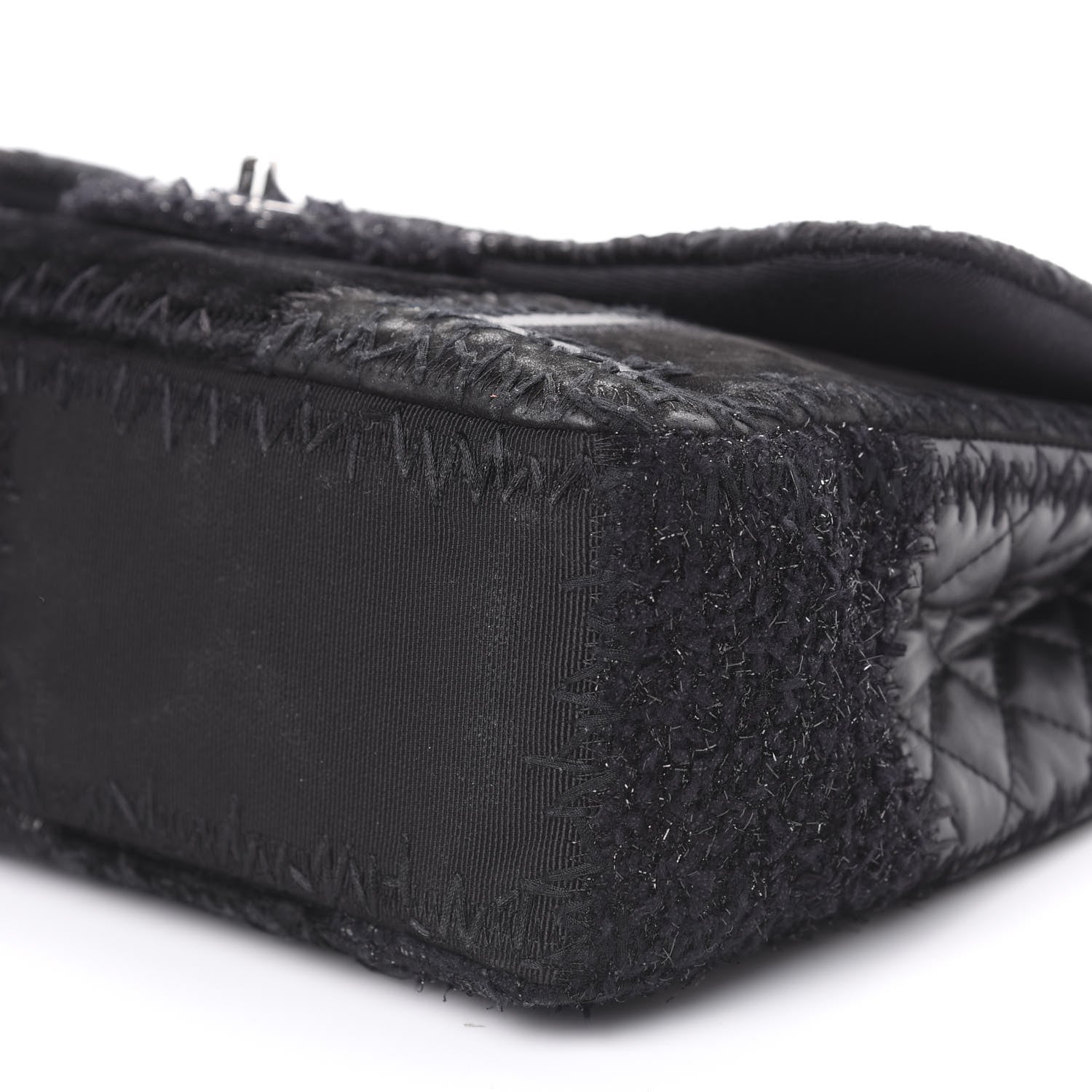 Chanel Tweed Patchwork Jumbo Single Flap Black 10 of 10