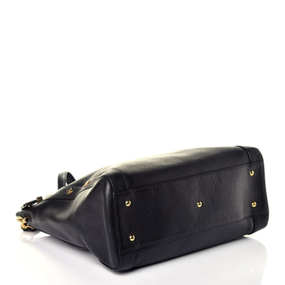 MCM Grained Calfskin Studded Tote Black 7 of 16
