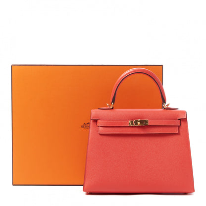 Hermes Epsom Kelly Sellier 25 Rouge Pivoine 33 of 33