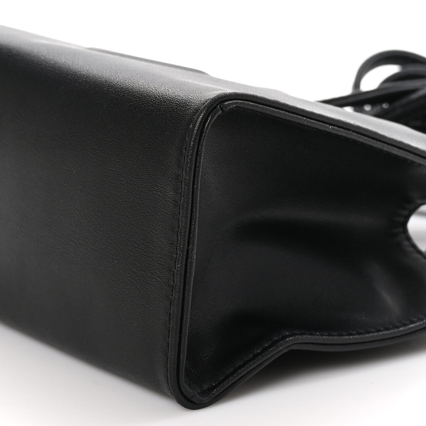Vegan Leather Small Shopping Bag Black