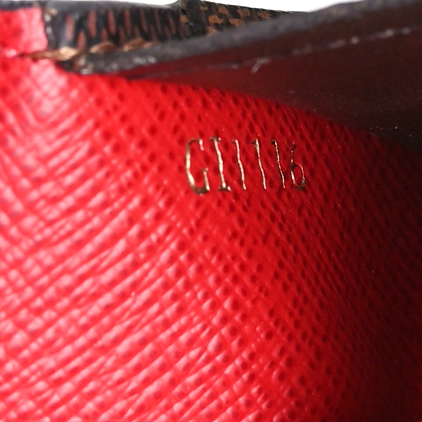 Damier Ebene Josephine Wallet Red