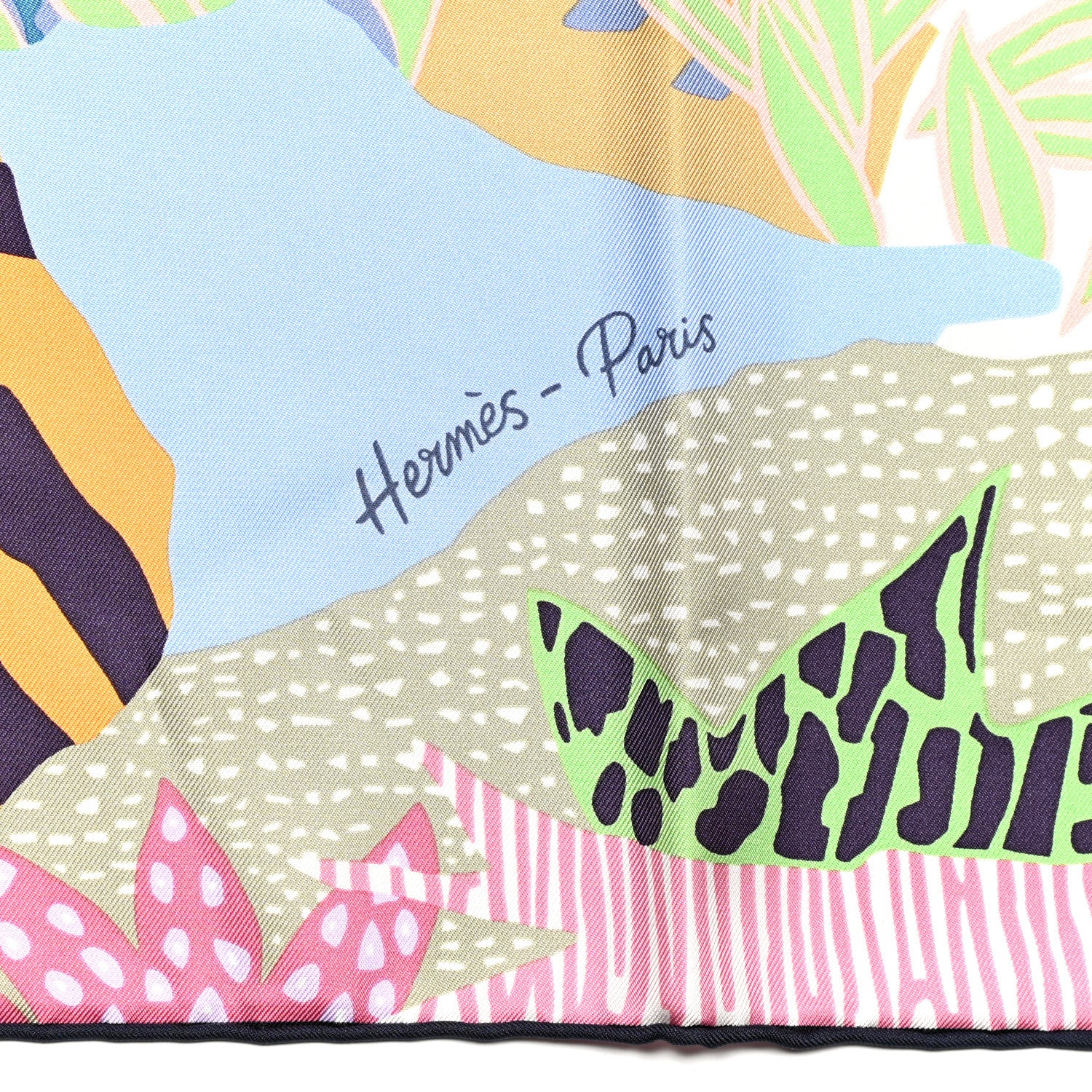 Hermes Silk En Liberte Scarf 90 Aubergine Vert Multicolore 5 of 7