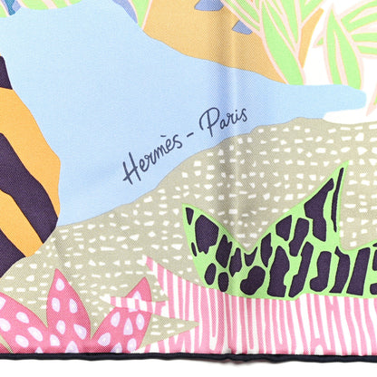 Hermes Silk En Liberte Scarf 90 Aubergine Vert Multicolore 5 of 7