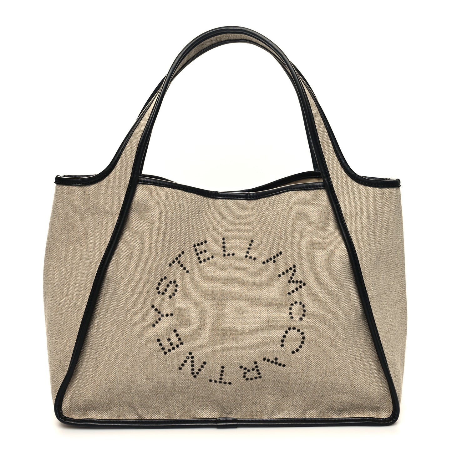 Canvas Studded Logo Tote Natural