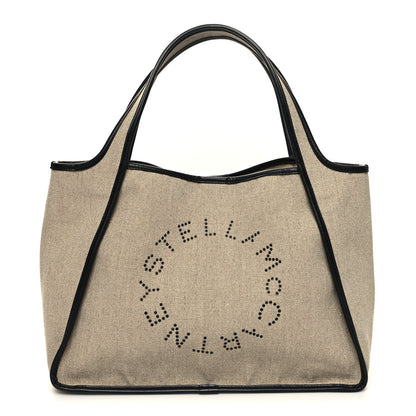 Stella McCartney Canvas Studded Logo Tote Natural 1 of 11