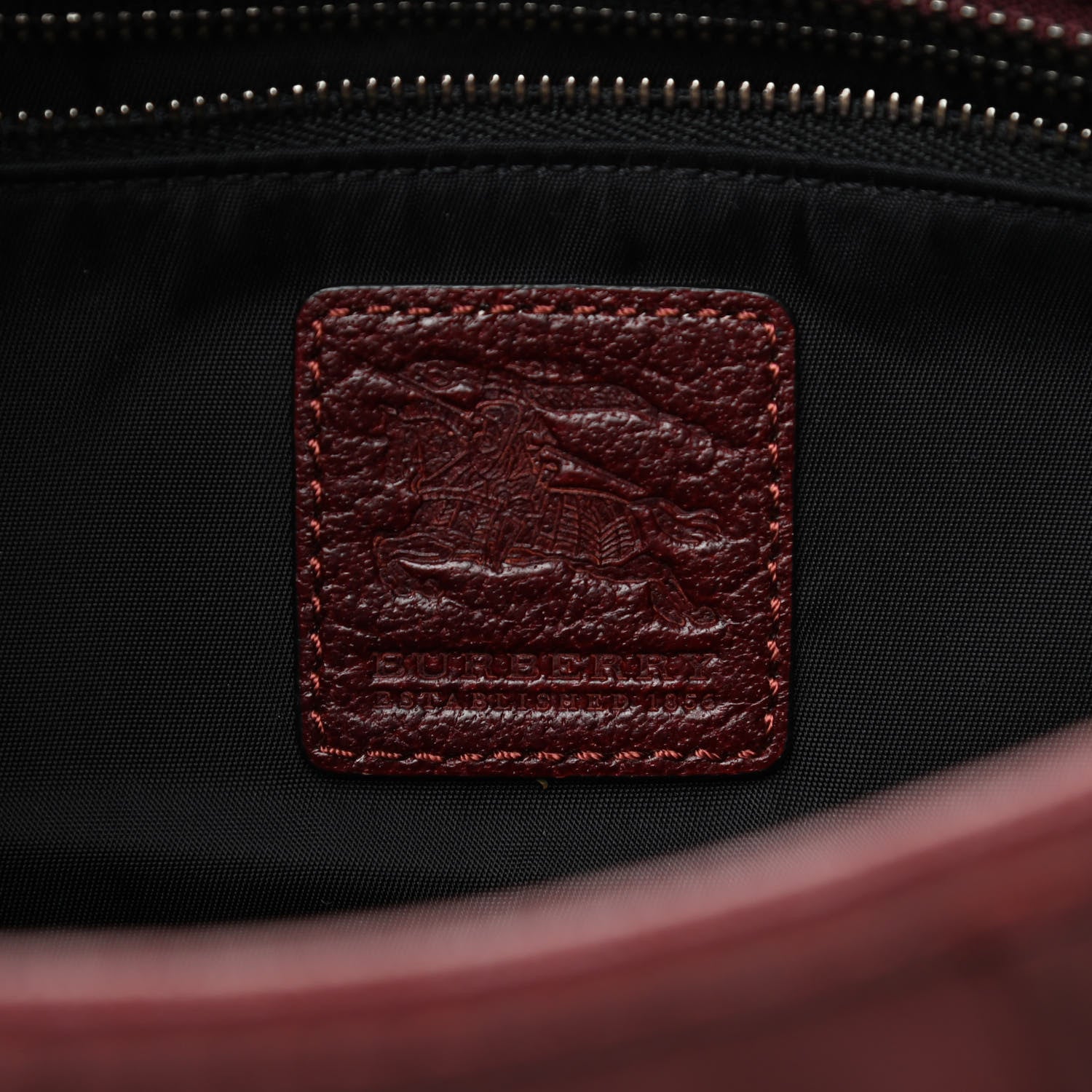Burberry Nylon Check Shoulder Bag Burgundy 6 of 11