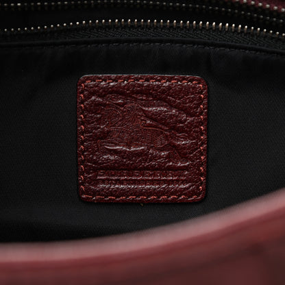 Burberry Nylon Check Shoulder Bag Burgundy 6 of 11