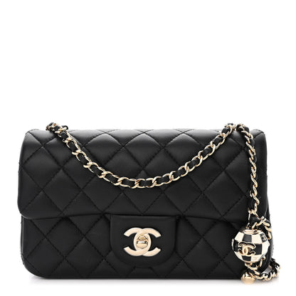 Chanel Lambskin Quilted Enamel Mini Rectangular Pearl Crush Flap Black 1 of 12