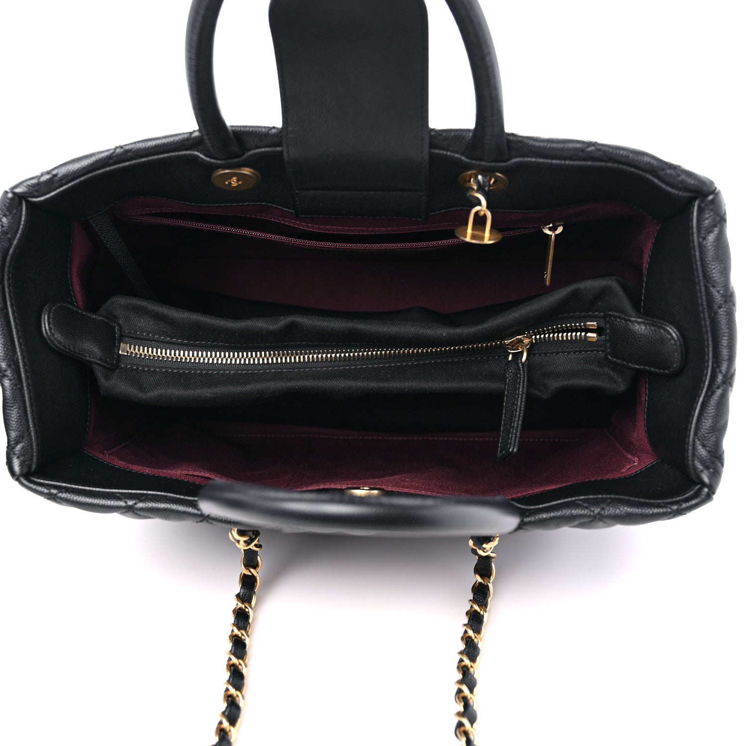 Chanel Caviar Quilted Coco Handle Shopping Tote Black 6 of 13