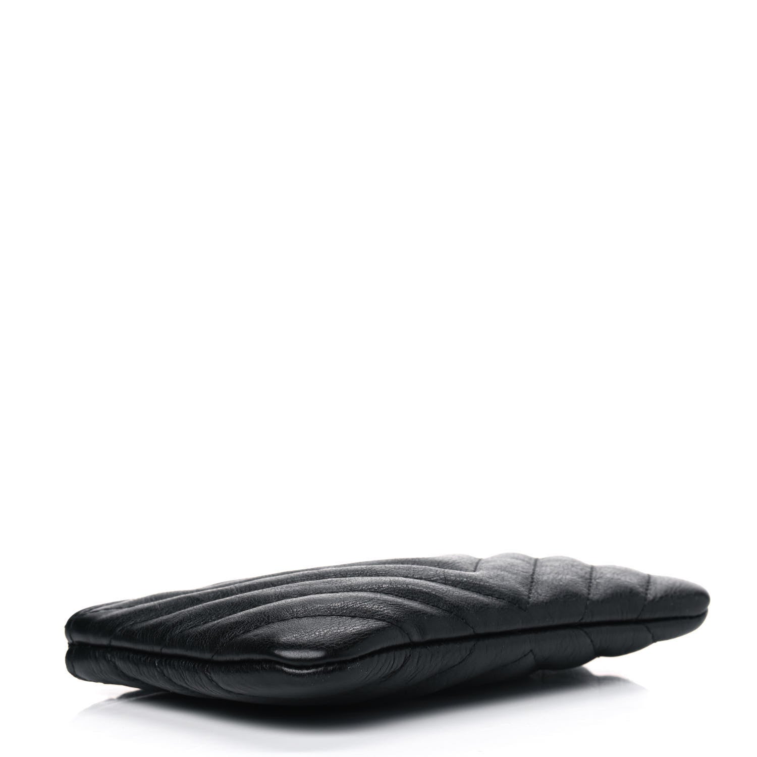 Chanel Crumpled Calfskin Chevron Quilted Small Cosmetic Case Black 3 of 4