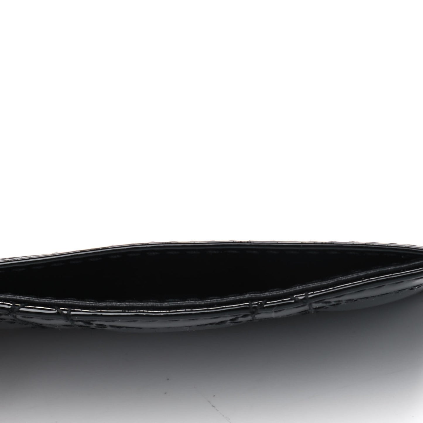 Patent Cannage Lady Dior Card Holder Black