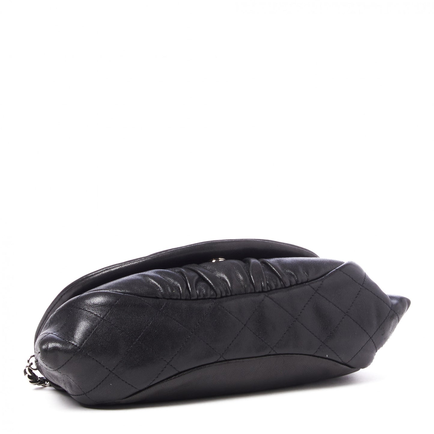 Lambskin Half Moon Wallet On Chain WOC Black