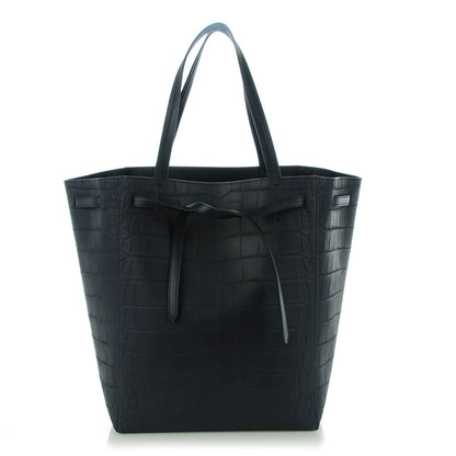 Celine Nubuck Crocodile Embossed Medium Belt Cabas Phantom Navy Blue 1 of 7