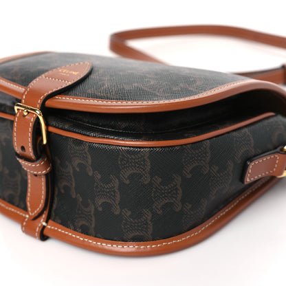 Celine Triomphe Canvas Medium Folco Bag Tan 7 of 7