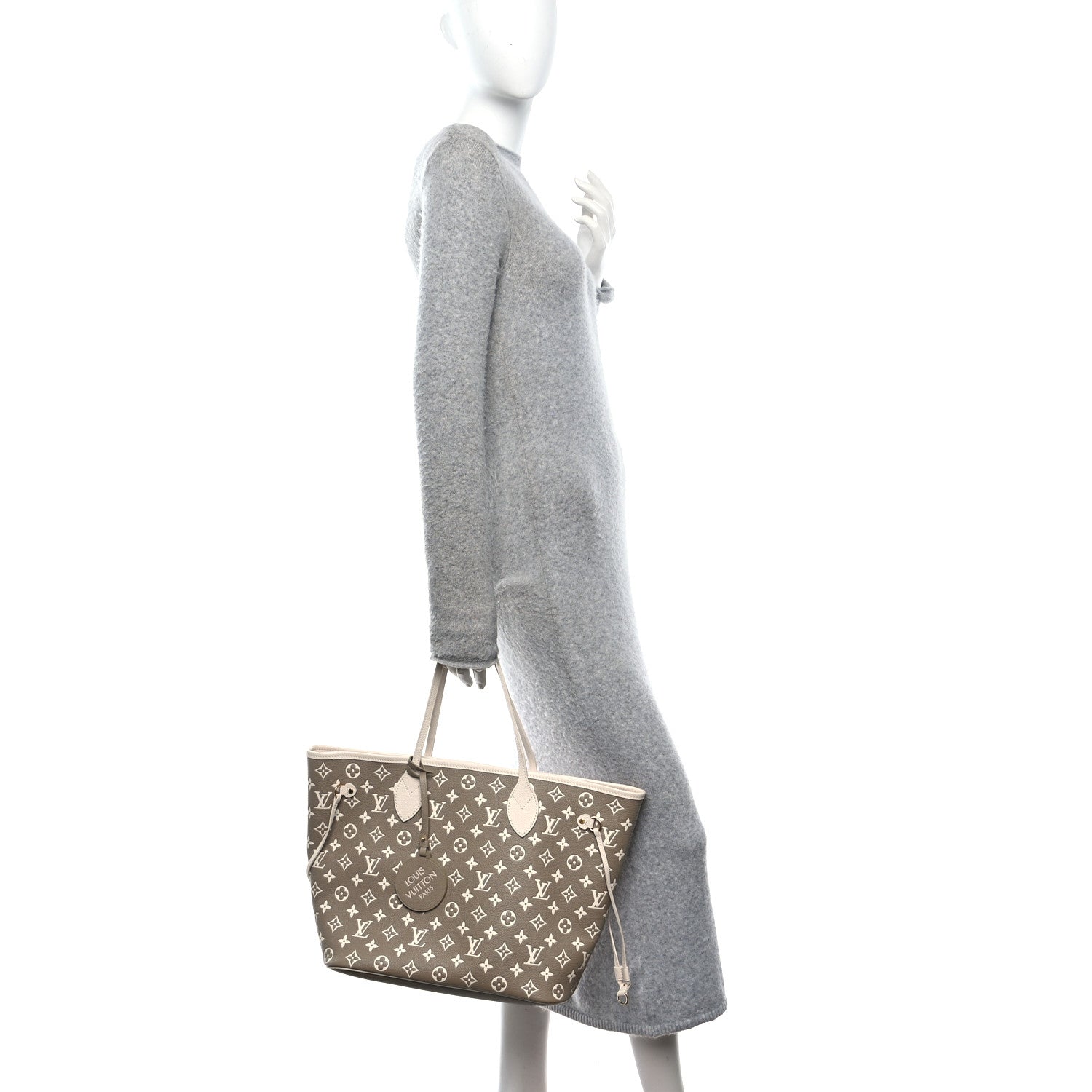 Louis Vuitton Empreinte Monogram Spring In The City Neverfull MM Kaki Beige Cream 2 of 10