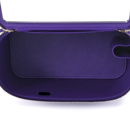 Chanel Lambskin Quilted Small Top Handle Vanity Case With Chain Purple 5 of 10