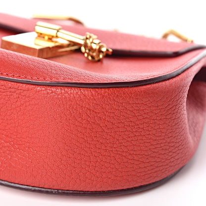Chloe Grained Lambskin Mini Drew Shoulder Bag Plaid Red 10 of 18