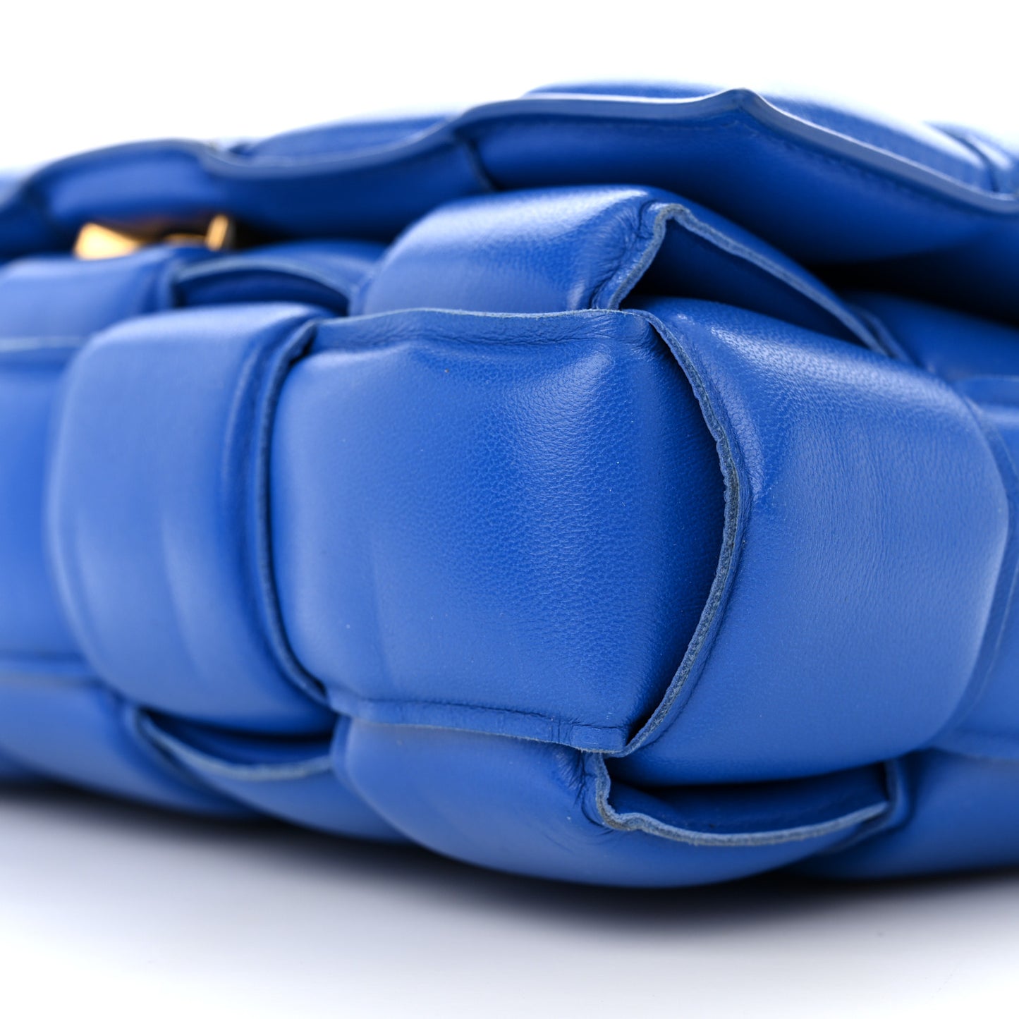 Lambskin Maxi Intreccio Padded Chain Cassette Crossbody Bag Cobalt