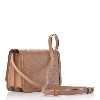 Burberry Calfskin Monogram Embossed Small TB Bag Light Camel 4 of 9
