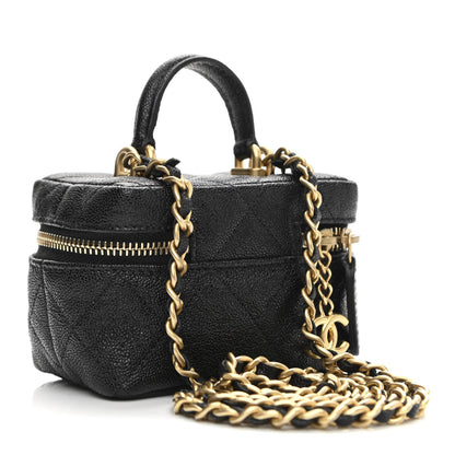 Chanel Caviar Quilted Mini Top Handle Vanity With Chain Black 2 of 9