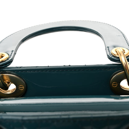 Christian Dior Patent Cannage Small Lady Dior Turquoise 12 of 13
