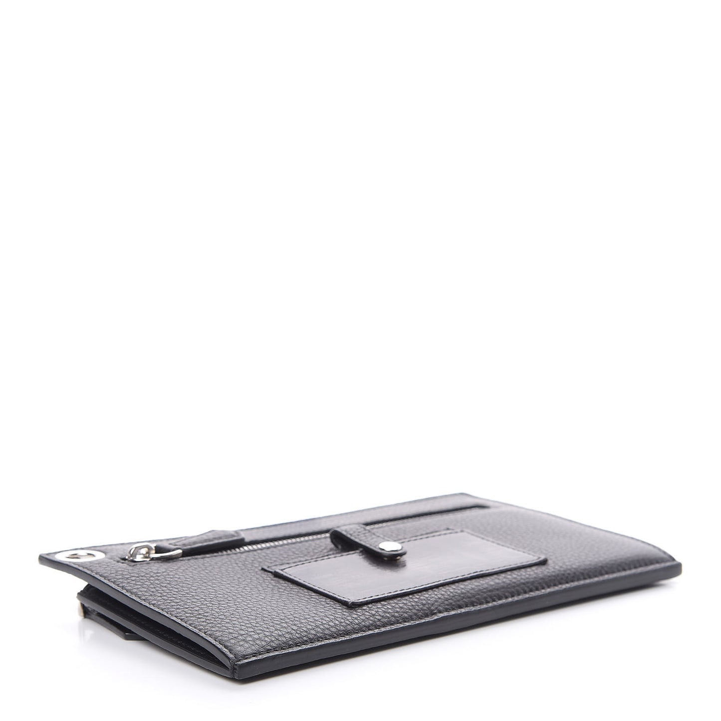 Cuoio Romano Glazed Fabric FF 1974 Mini Flat Pouch Black