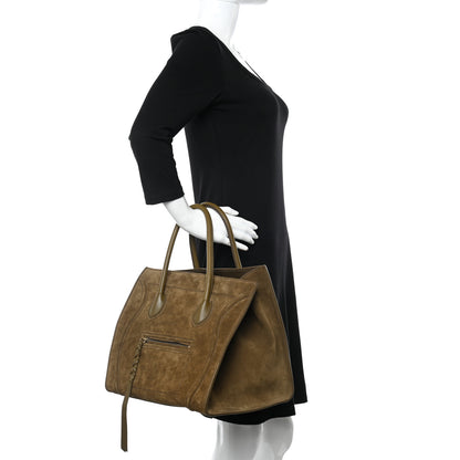 Celine Suede Medium Phantom Luggage Olive 1 of 10