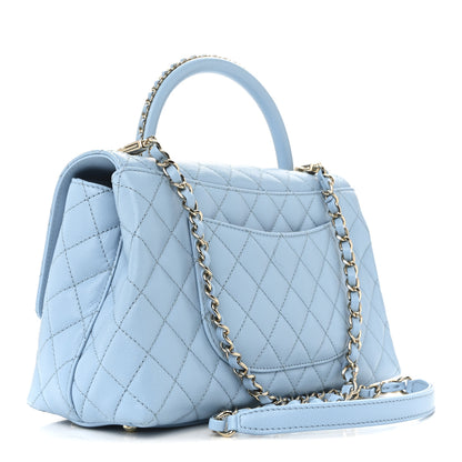 Chanel Caviar Quilted Small Coco Chain Handle Flap Light Blue 3 of 11