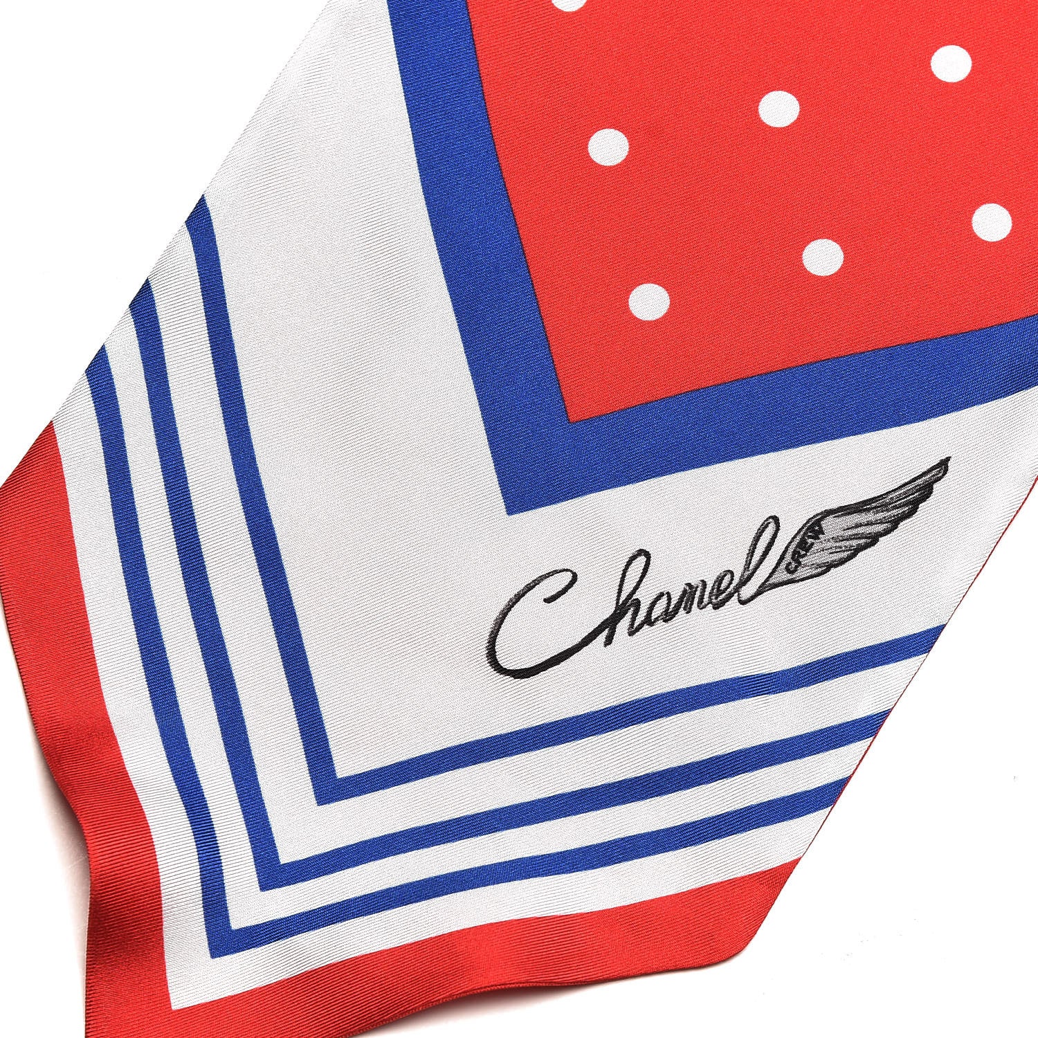 Chanel Silk Airlines Scarf Red 3 of 5