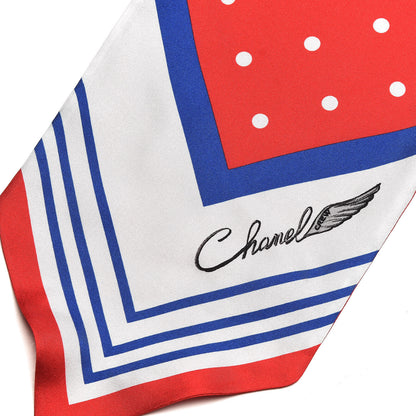 Chanel Silk Airlines Scarf Red 3 of 5