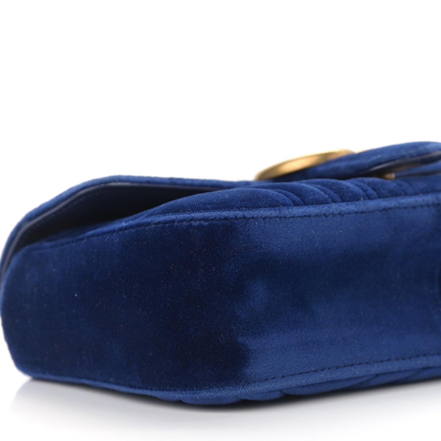 Velvet Matelasse Mini GG Marmont Shoulder Bag Cobalt Blue