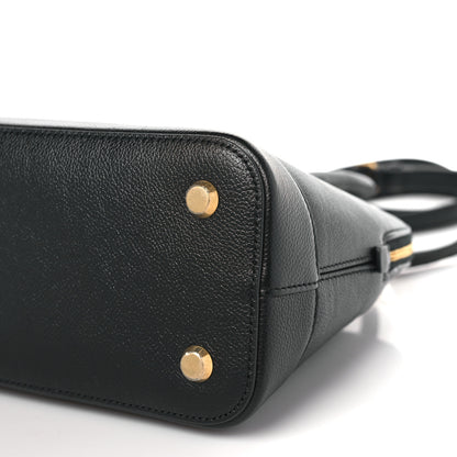 Balenciaga Grained Calfskin Logo S Ville Top Handle Bag Black White 8 of 8
