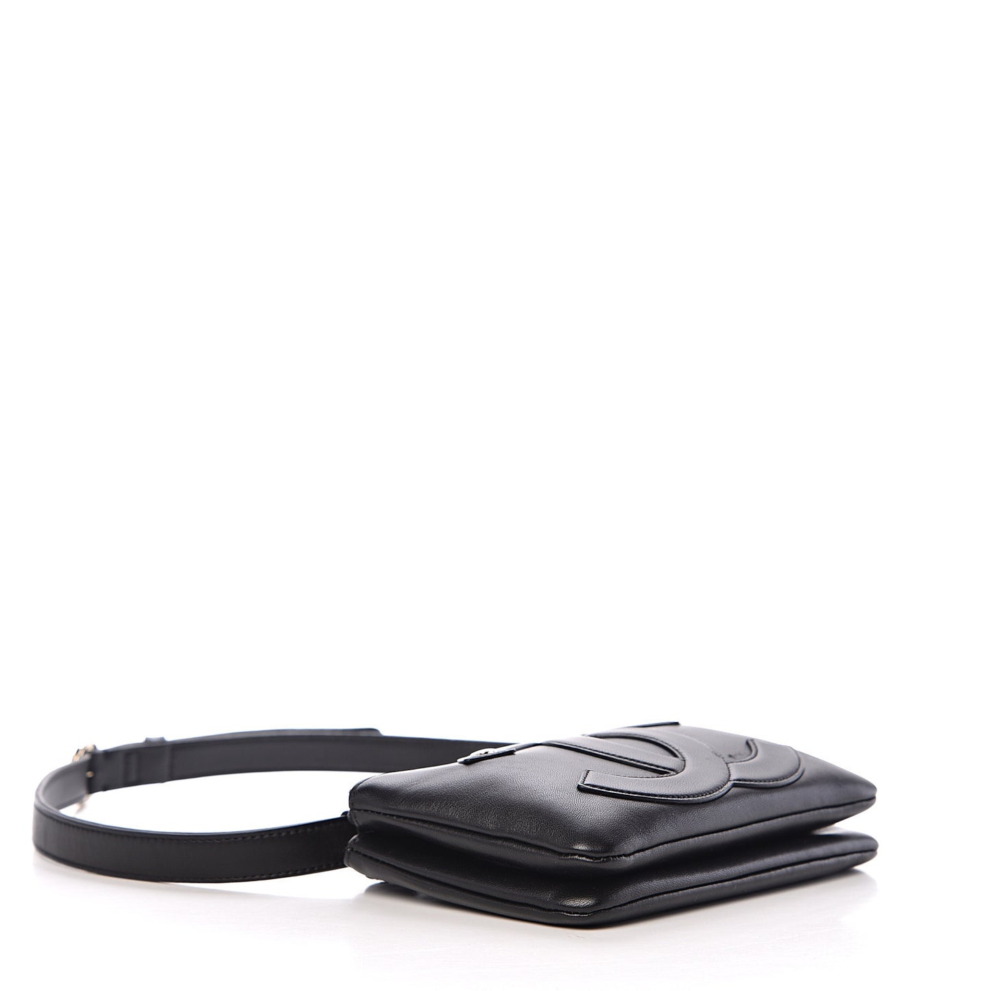 Lambskin CC Mania Waist Belt Bag Black