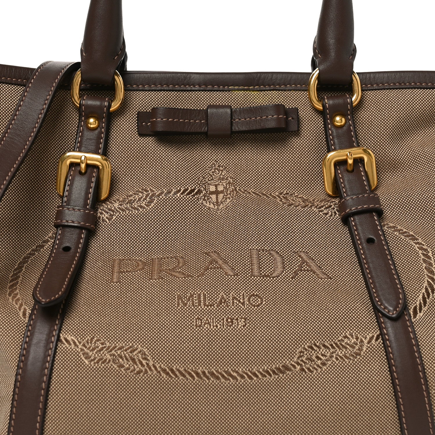 Prada Jacquard Logo Tote Corda Bruciato 7 of 9