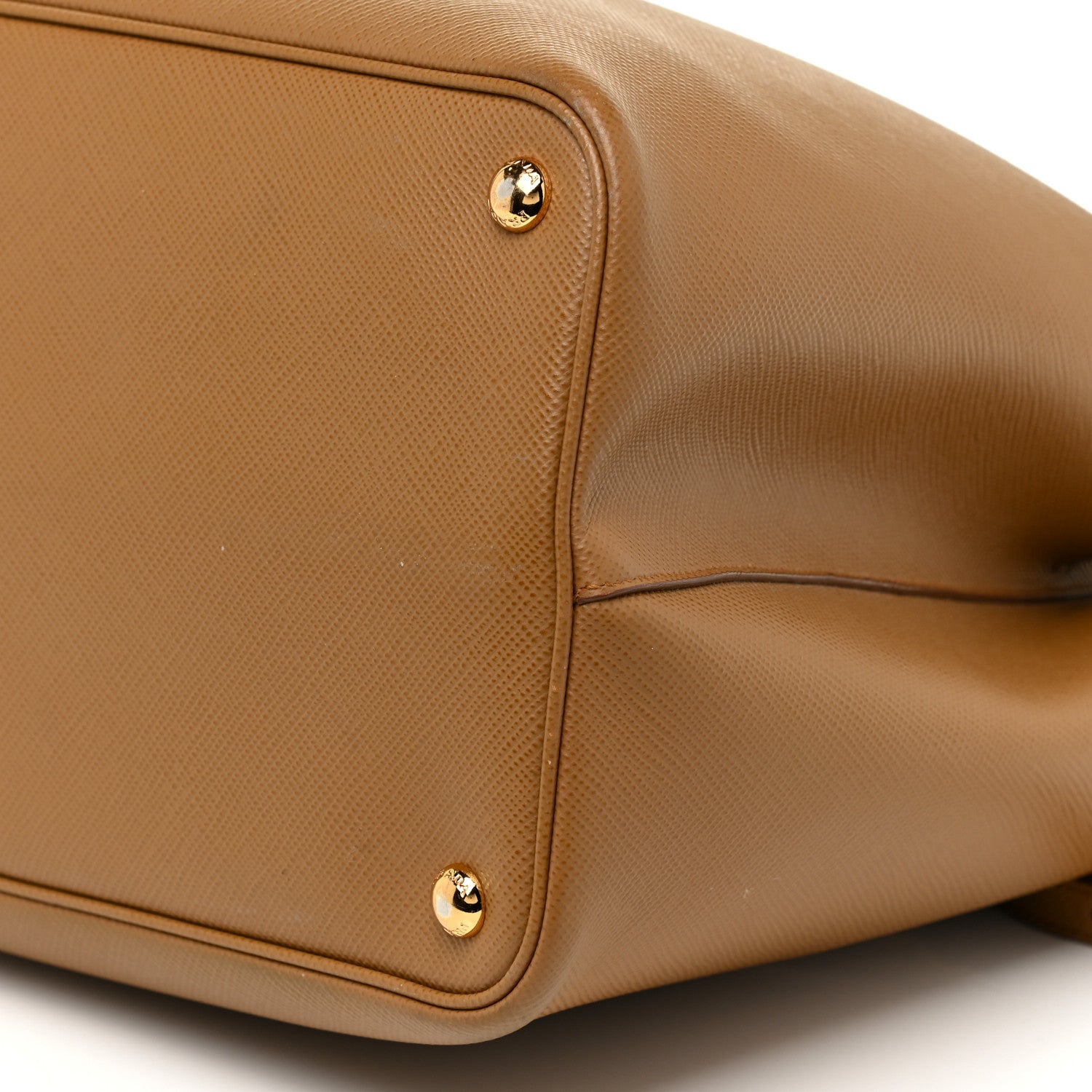 Prada Saffiano Cuir Large Double Bag Caramel Fuoco 9 of 19