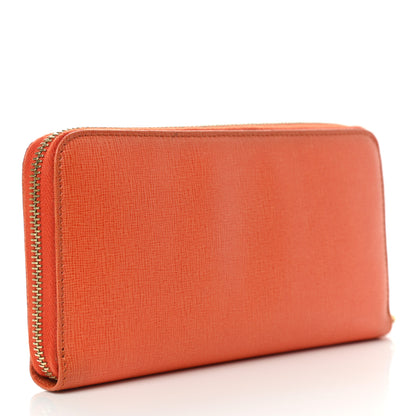 Fendi Vitello Elite Zip Around Wallet Arancio 2 of 6