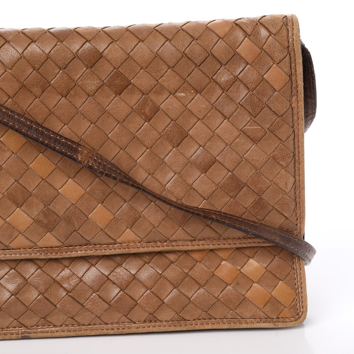 Nappa Intrecciato Flap Bag Noce