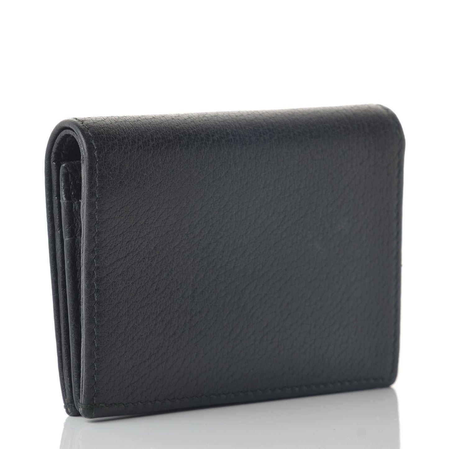 Calfskin Crystal Double G Card Case Black
