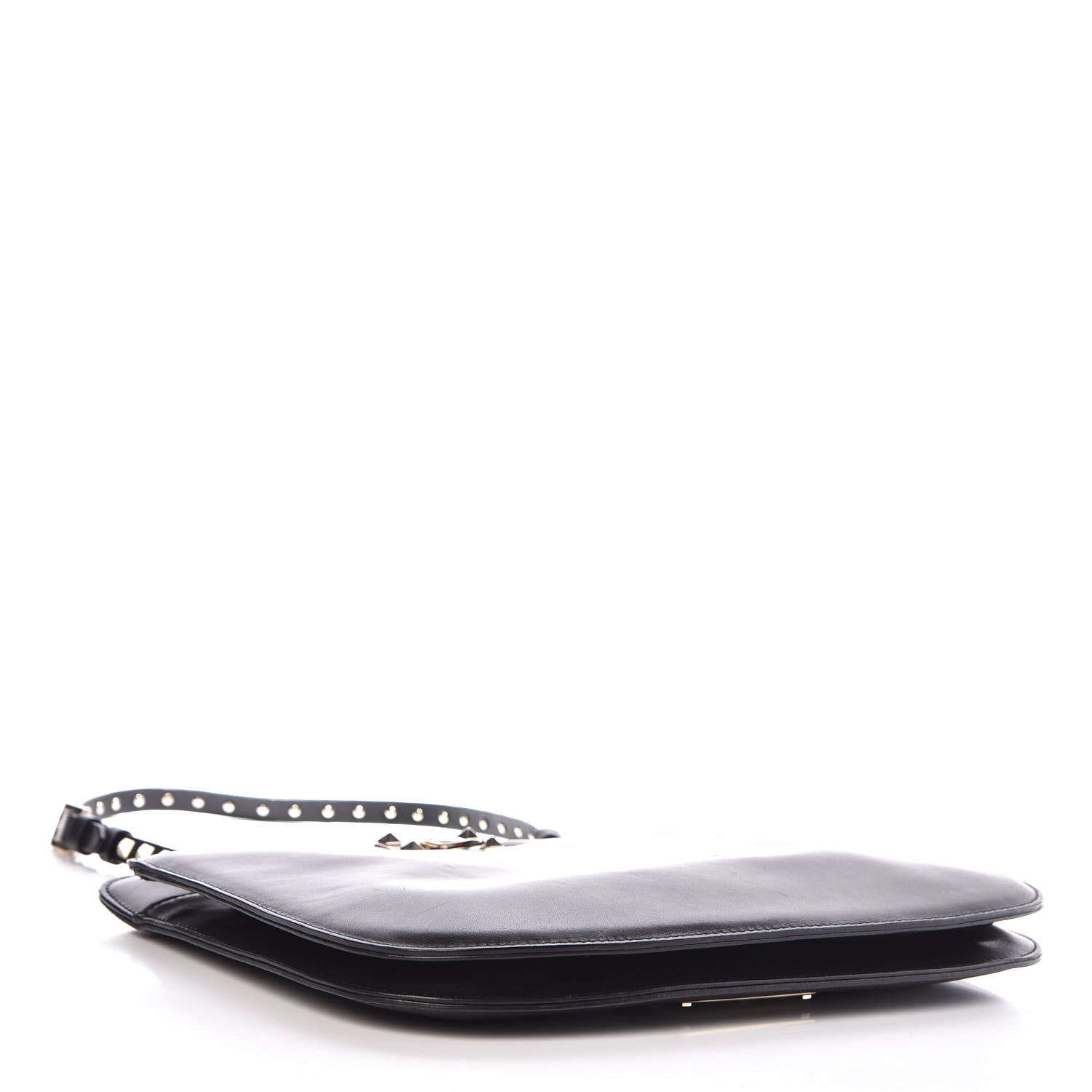 Valentino Garavani Vitello Rockstud Shoulder Satchel Black 4 of 10