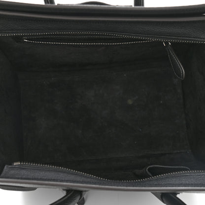 Celine Drummed Calfskin Mini Luggage Black 5 of 10