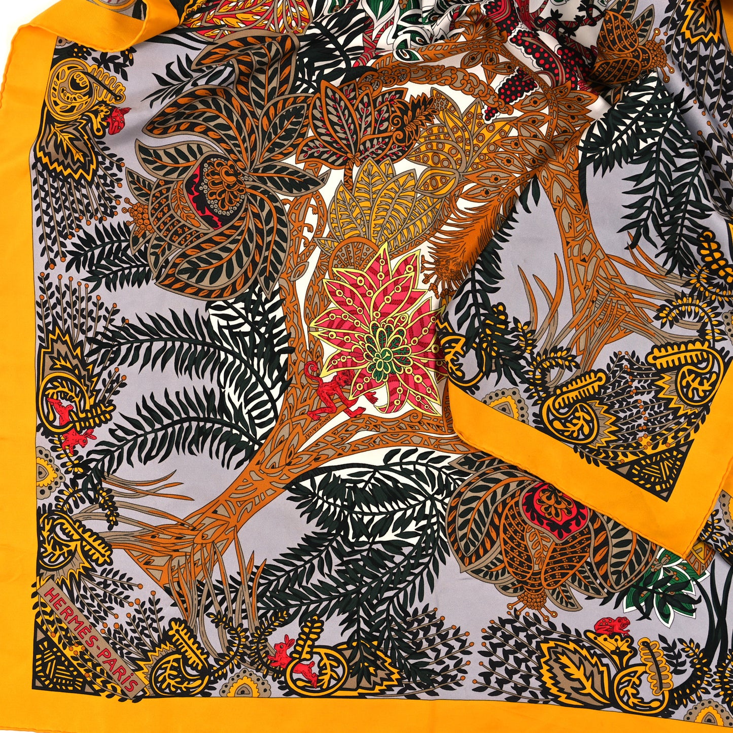 Silk Maitres de la Foret Scarf 140