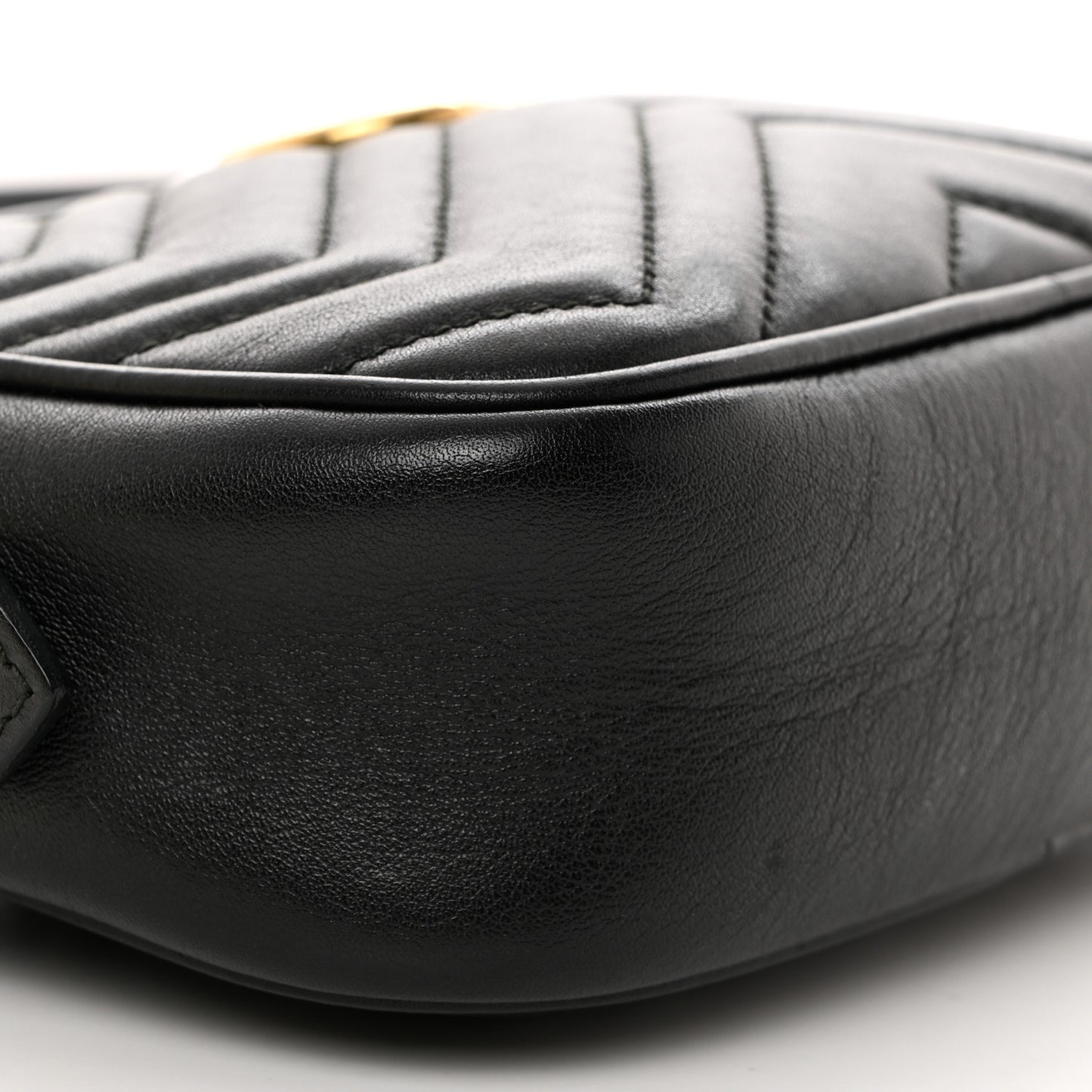 Calfskin Matelasse Mini GG Marmont Chain Shoulder Bag Black