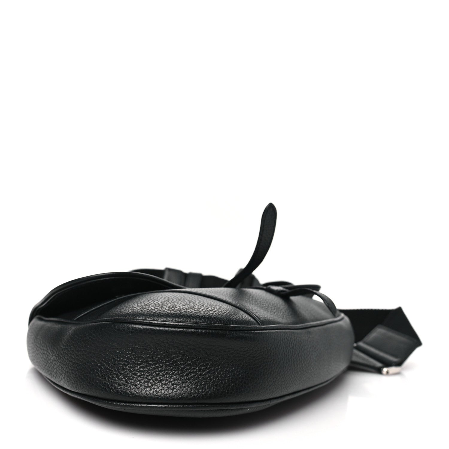 Christian Dior Grained Calfskin Mens Saddle Bag Black 4 of 10