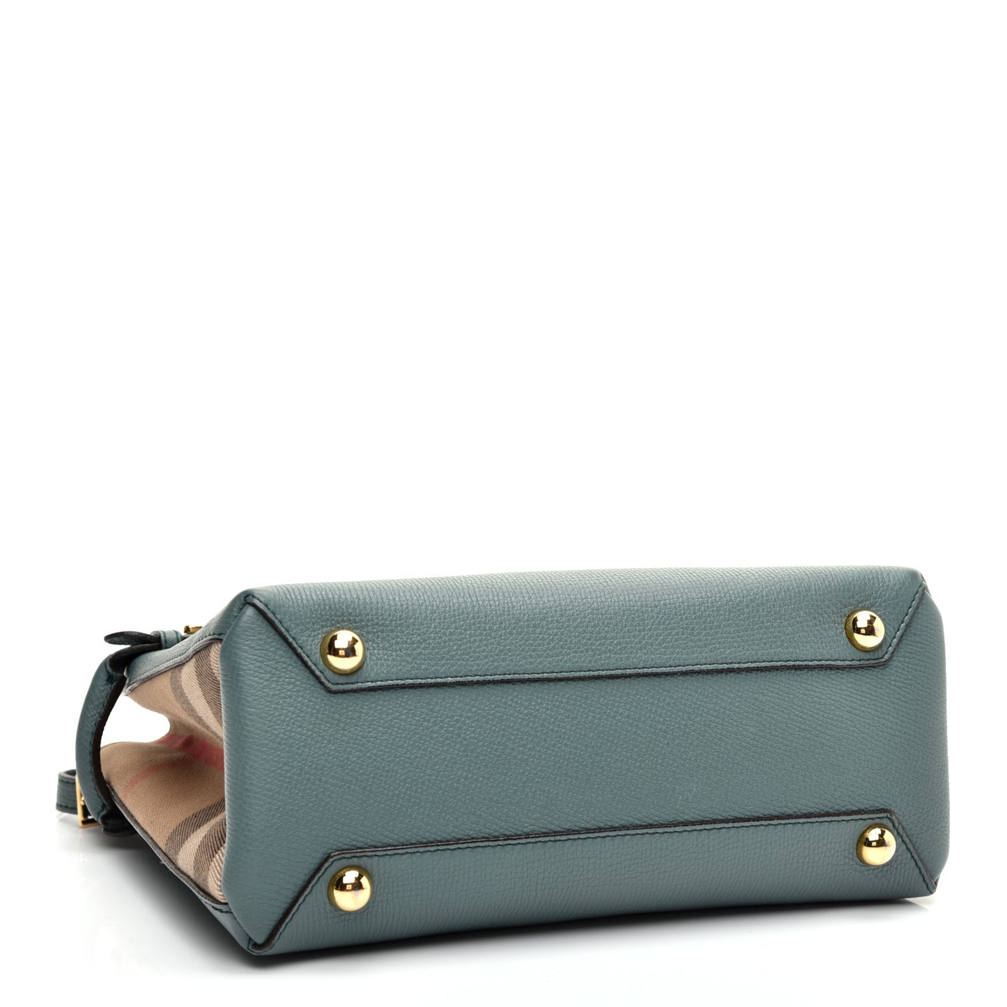 Grainy Calfskin House Check Small Banner Tote Smokey Green
