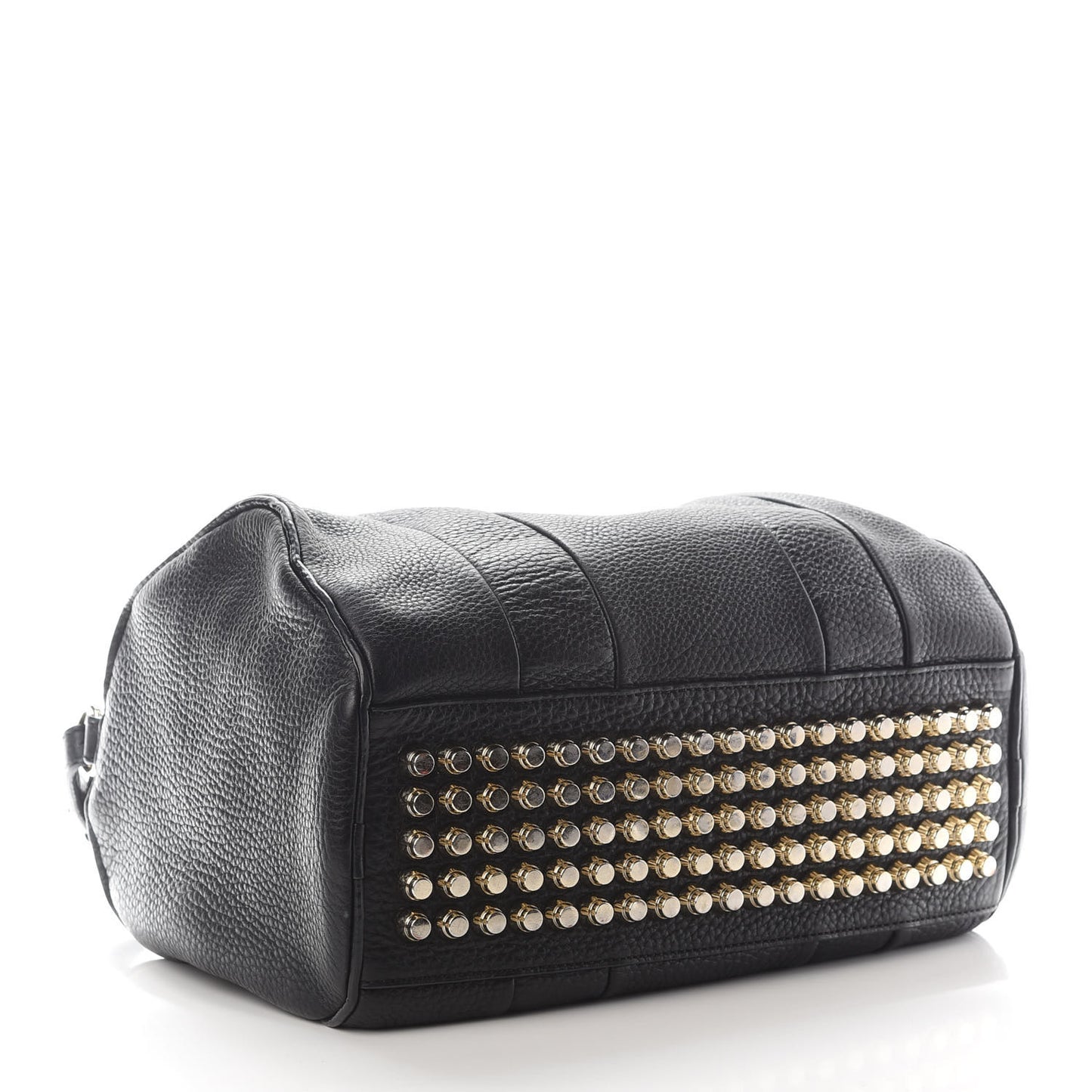 Pebbled Lambskin Rocco Black Pale Gold Hardware