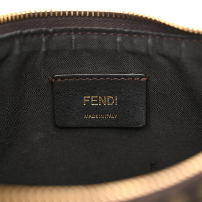 Fendi Fabric Jacquard Vitello Grace FF 1974 Small Fendigraphy Hobo Bag Tobacco Moro Ebano 5 of 10