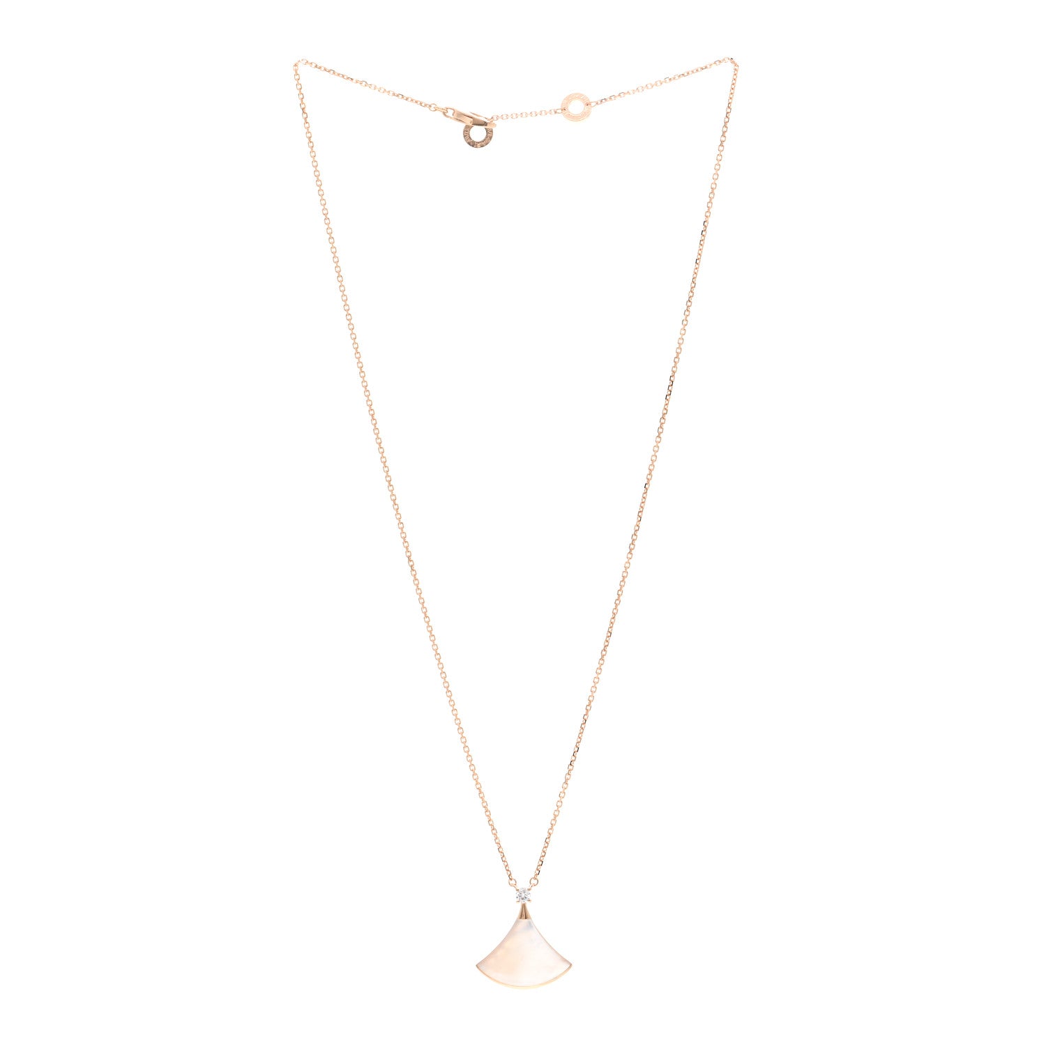 Bulgari 18K Rose Gold Diamond Mother of Pearl Divas' Dream Pendant 3 of 5